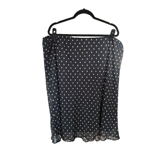 George Black Tan Polka Dot Skirt Elastic Waist Fully Lined Plus Size 22/24W - Picture 4 of 5